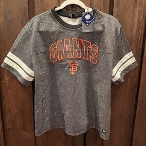 Anthropologie Giants Womens Pullover Jersey- Sparkling Gray and Orange